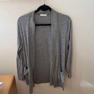 Gray Open-Front Women's Sweater